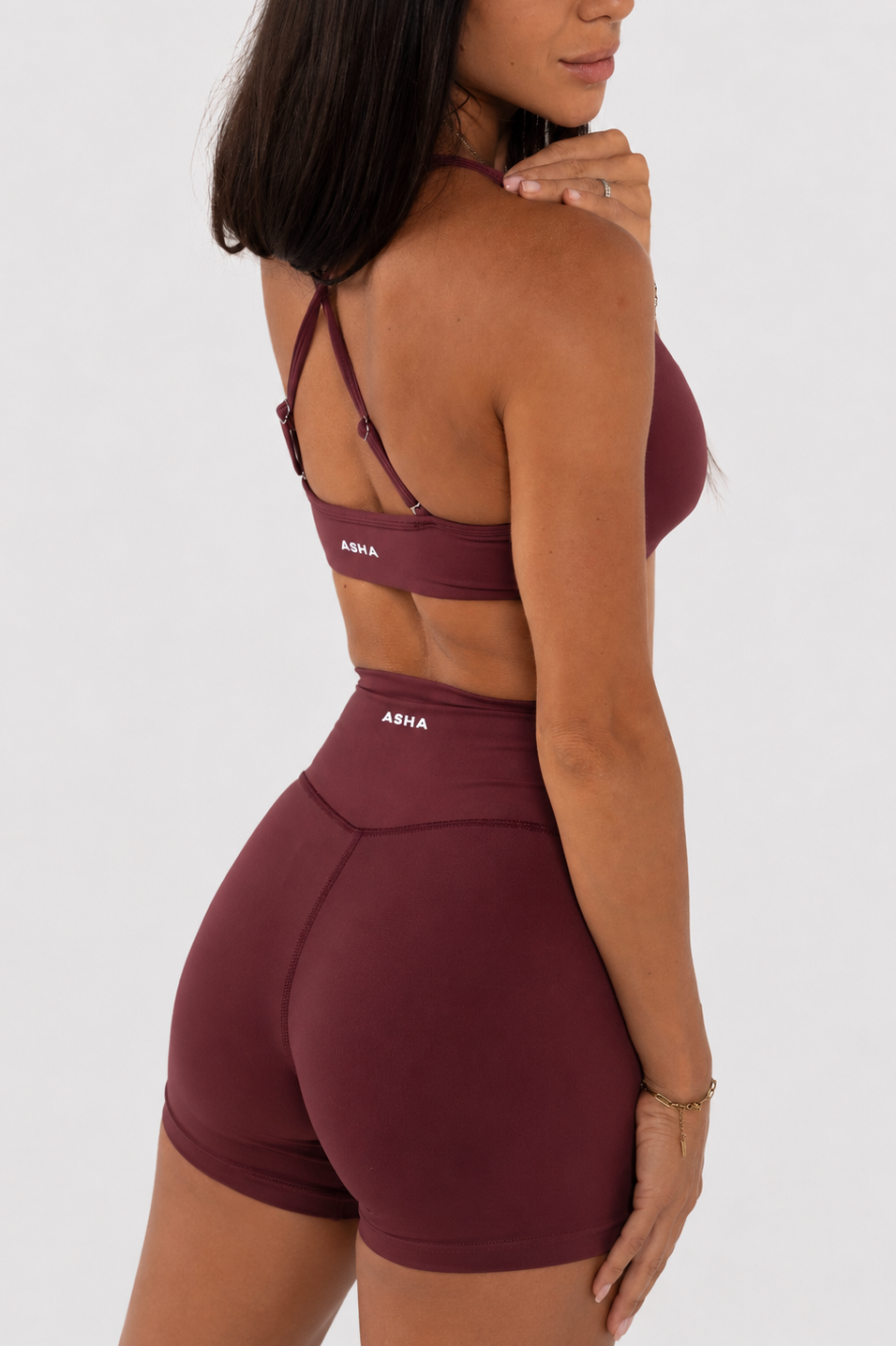 Cross Back Crop - Burgundy