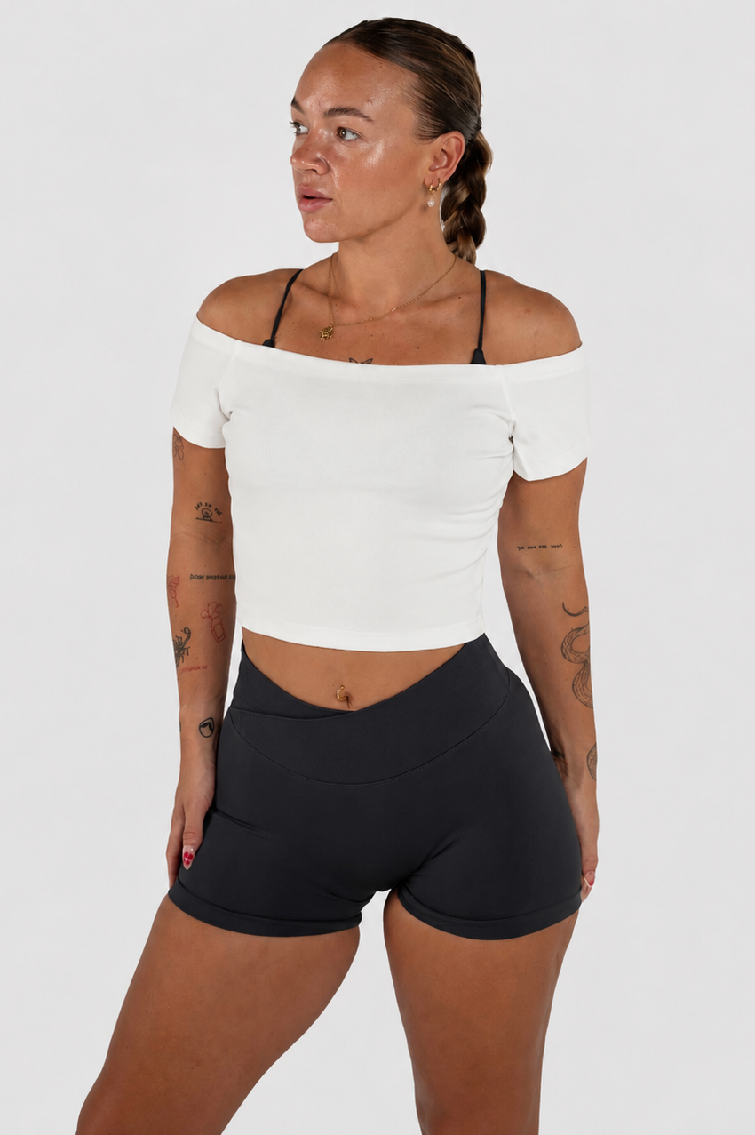 Off Shoulder Midi - White
