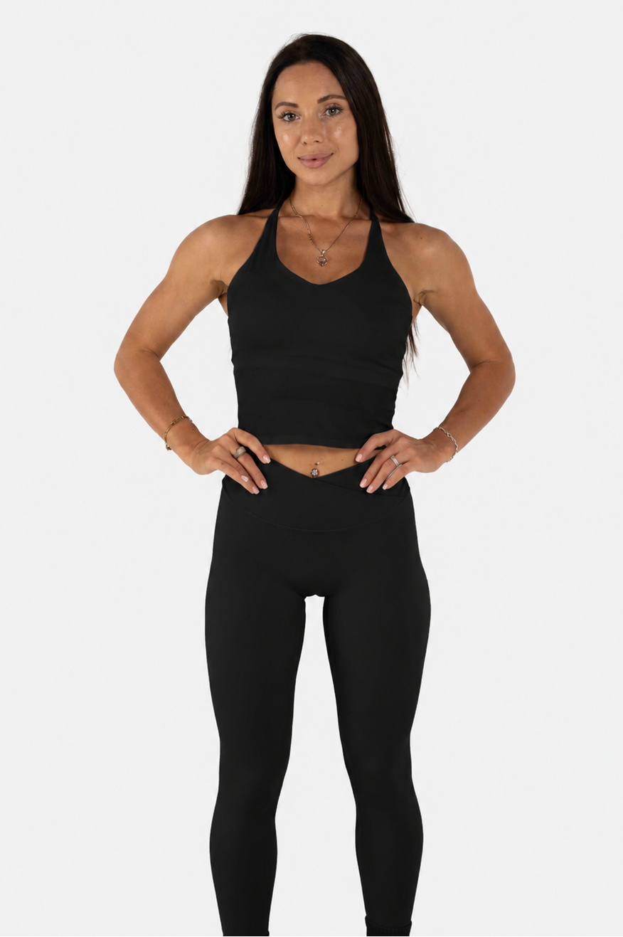 Cross Over Leggings - Black