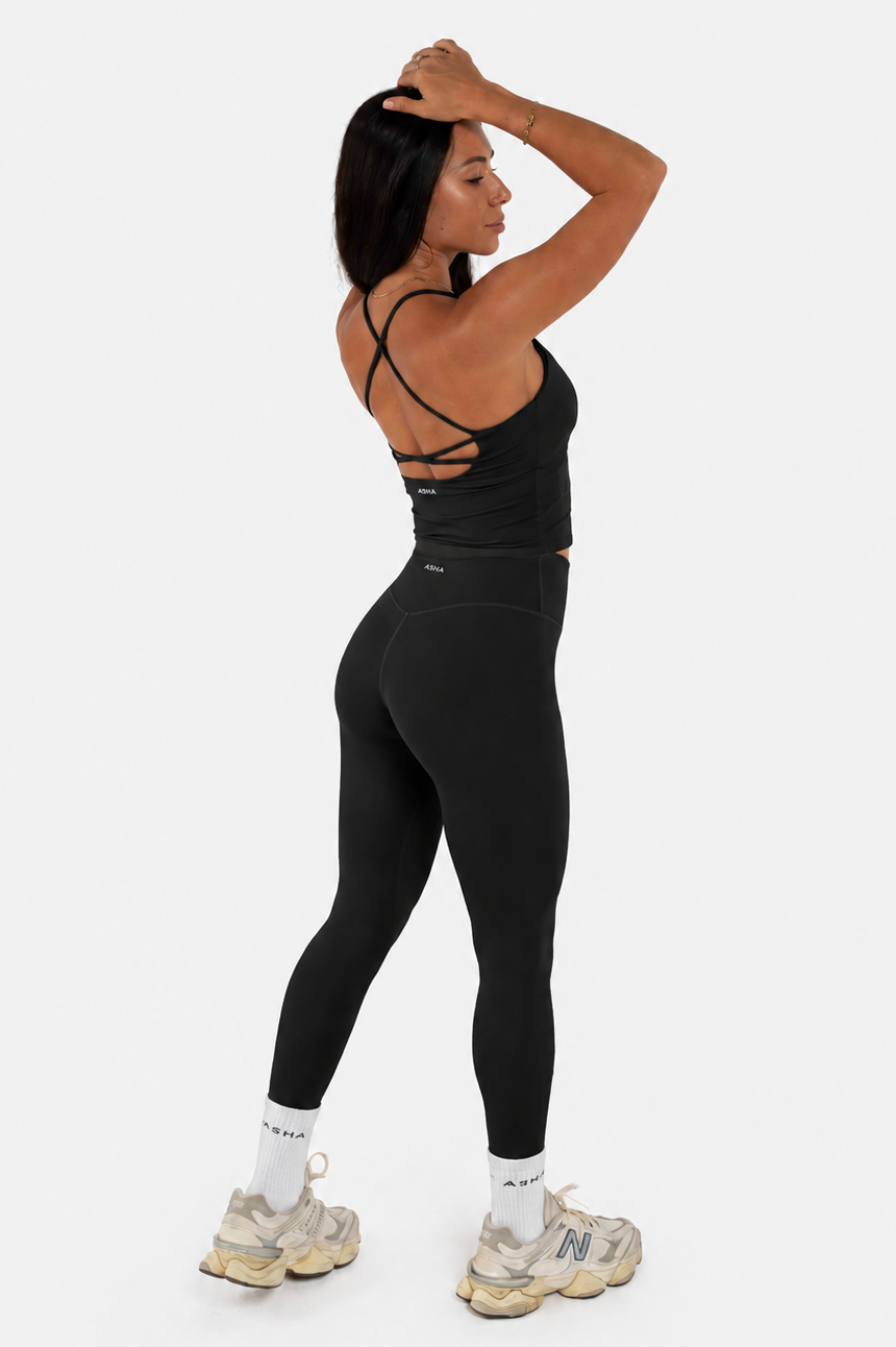 Cross Over Leggings - Black