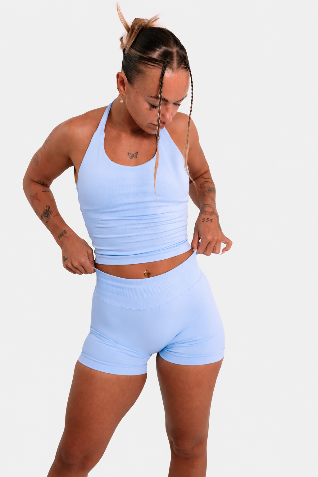 Contour Halter Neck - Baby Blue