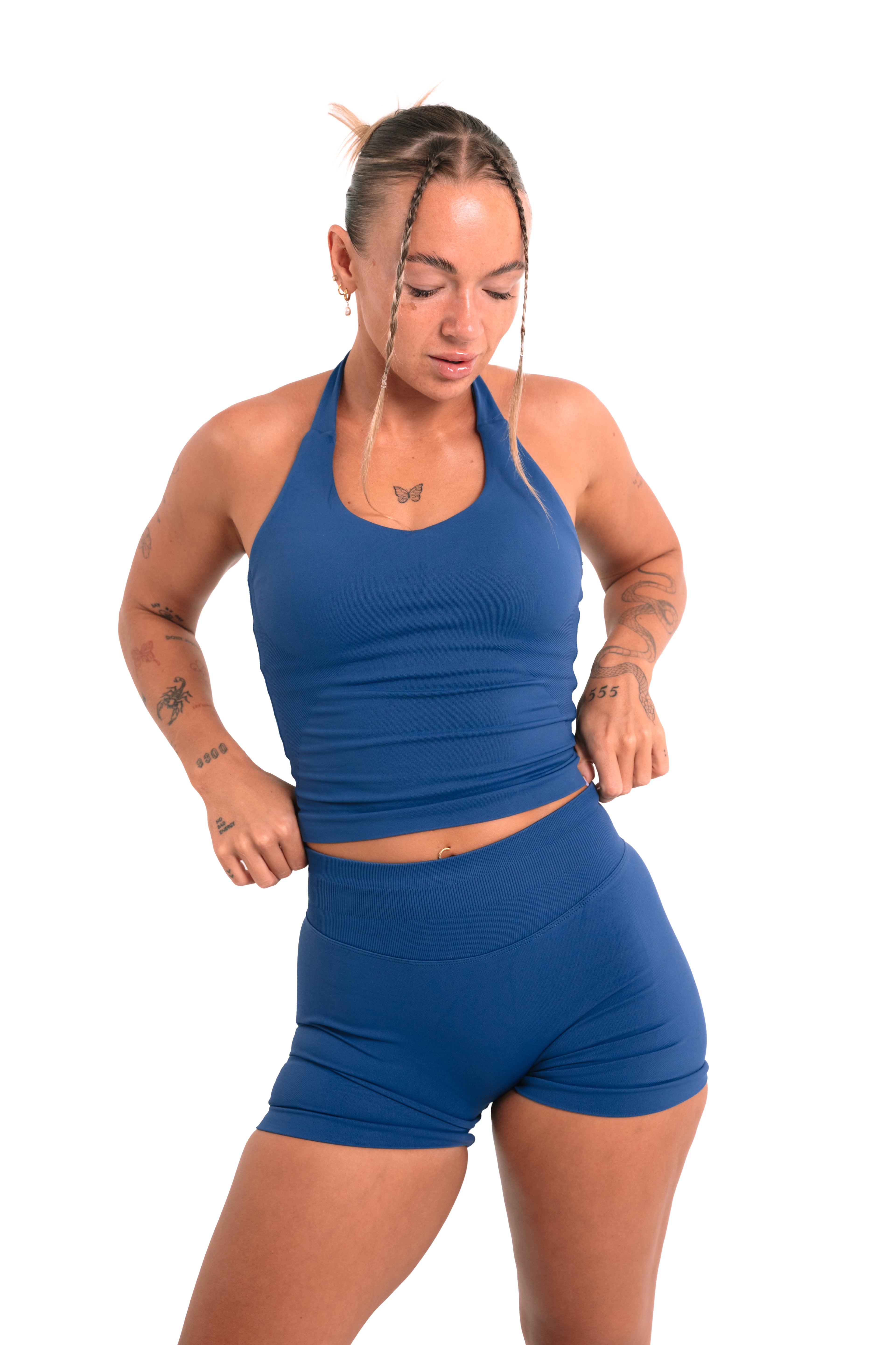 CONTOUR HALTER NECK - DEEP BLUE