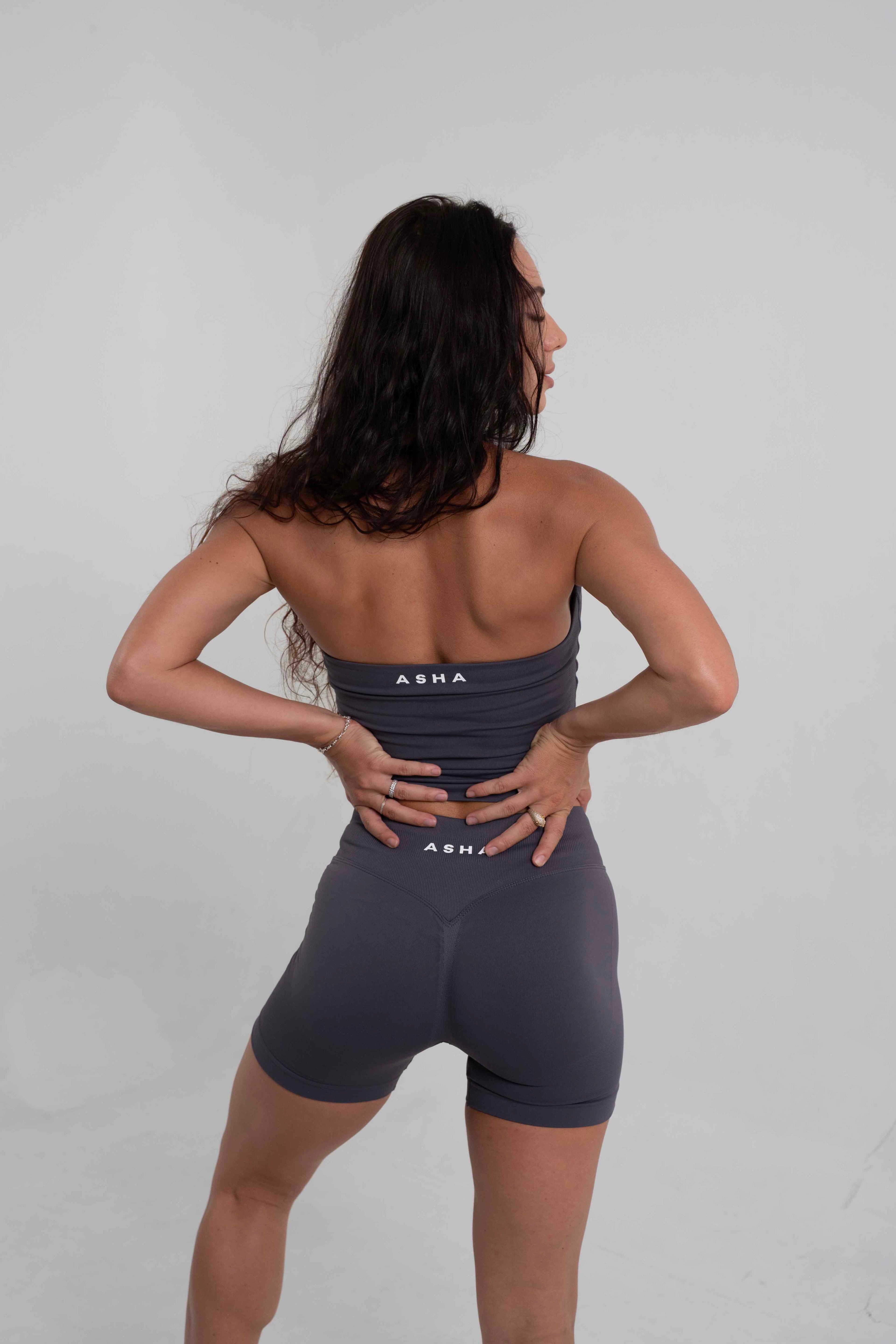 CONTOUR HALTER NECK - GRAPHITE