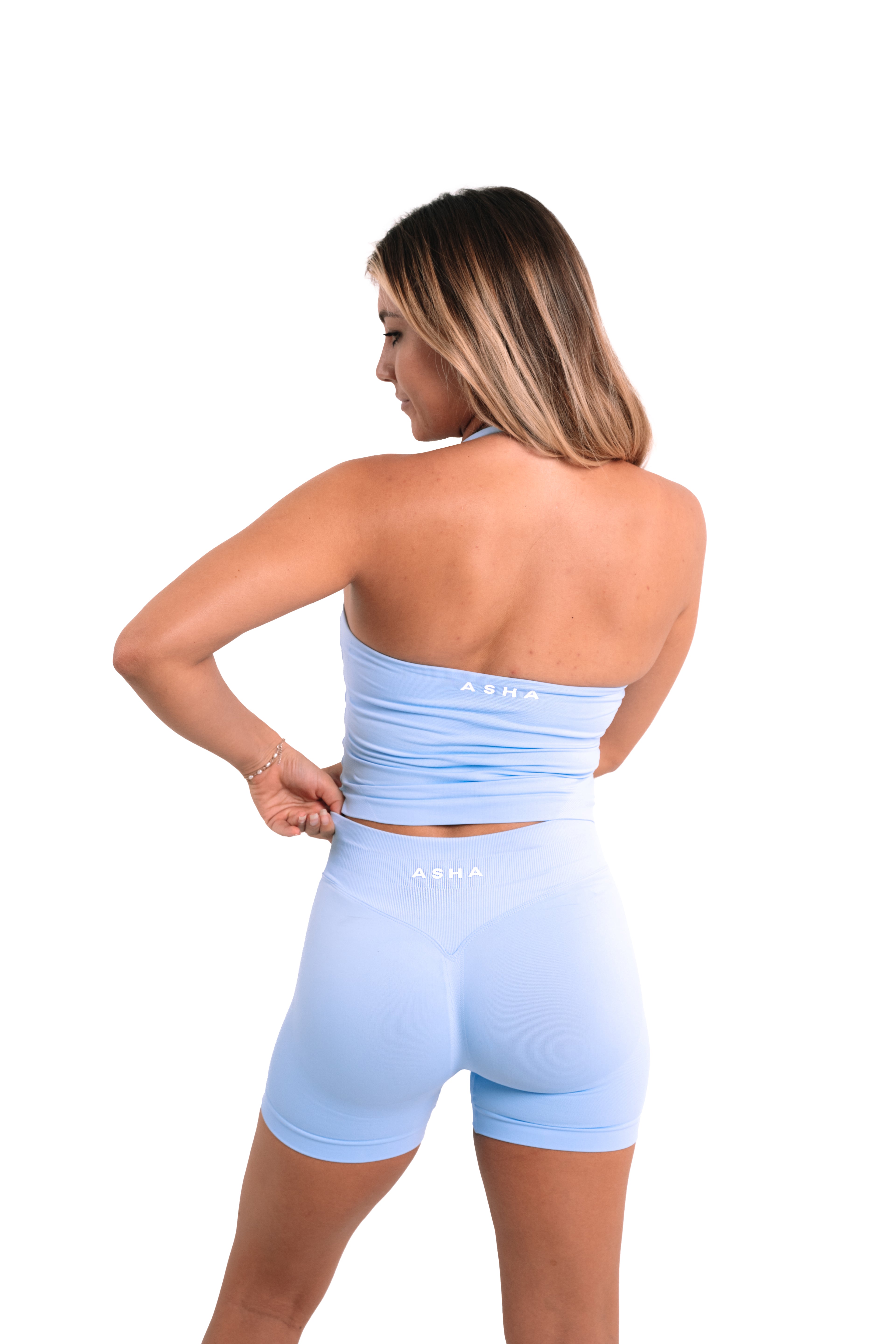 CONTOUR HALTER NECK - BABY BLUE