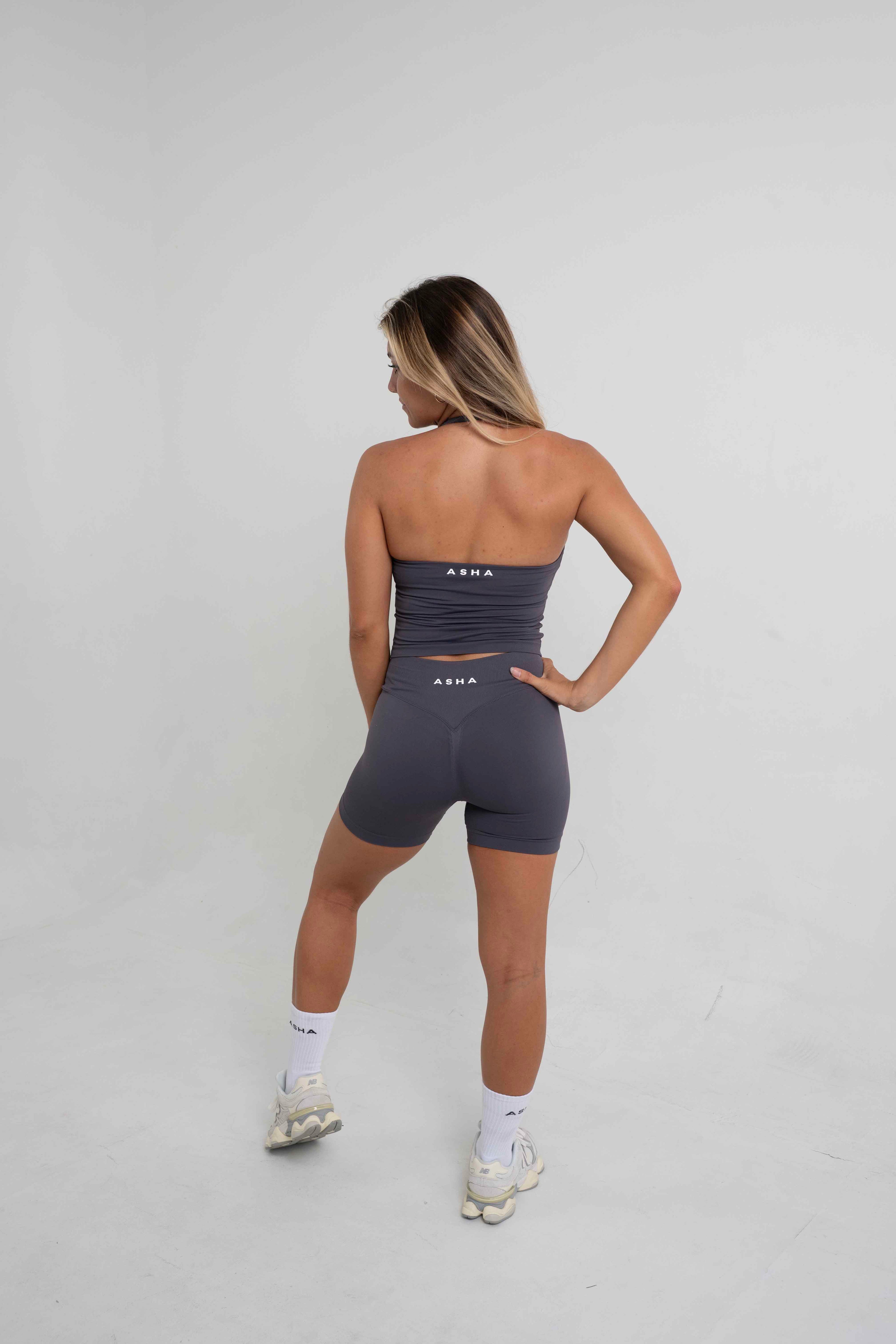 CONTOUR HALTER NECK - GRAPHITE